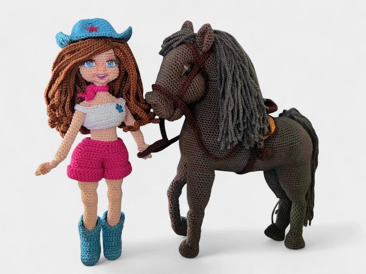 Häkelanleitung Cowgirl Puppe