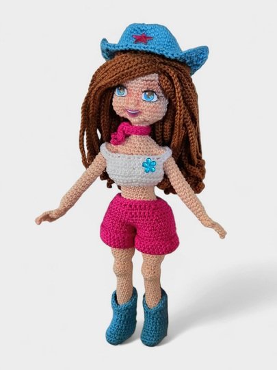 Häkelanleitung Cowgirl Puppe