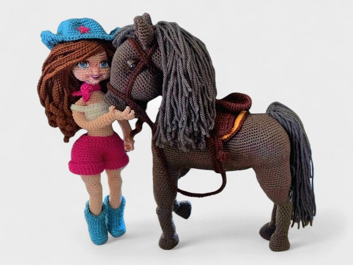 Häkelanleitung Cowgirl Puppe