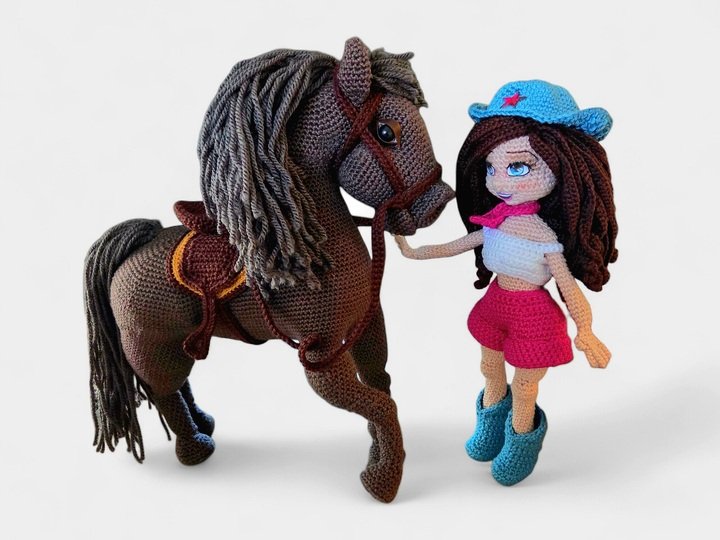 Häkelanleitung Cowgirl Puppe