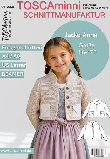 Schnittmuster Trachtenjacke Anna Gr. 86-170