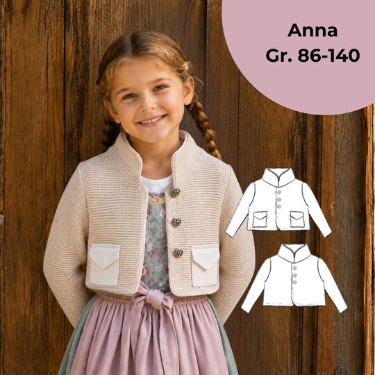 Schnittmuster Trachtenjacke Anna Gr. 86-170