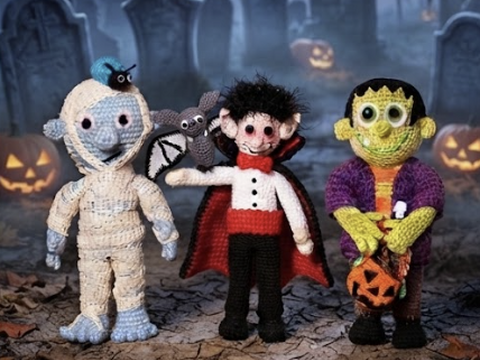 Monster-Set häkeln – Mumie, Vampir und Frankenstein als Amigurumi (DE & EN)