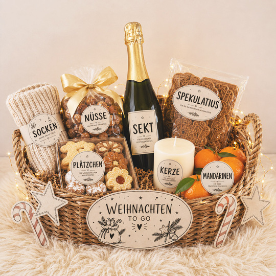Geschenkkorb Weihnachten Etiketten PDF | 26 Weihnachts-Etiketten