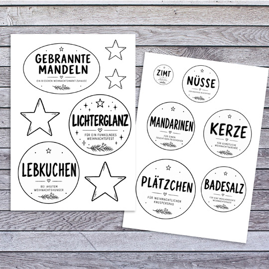 Geschenkkorb Weihnachten Etiketten PDF | 26 Weihnachts-Etiketten