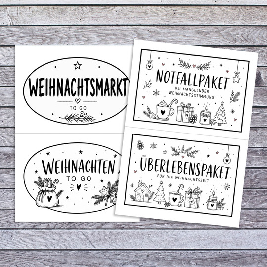 Geschenkkorb Weihnachten Etiketten PDF | 26 Weihnachts-Etiketten