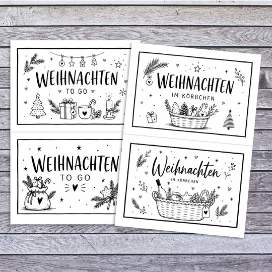 Geschenkkorb Weihnachten Etiketten PDF | 26 Weihnachts-Etiketten