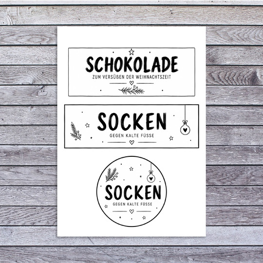 Geschenkkorb Weihnachten Etiketten PDF | 26 Weihnachts-Etiketten