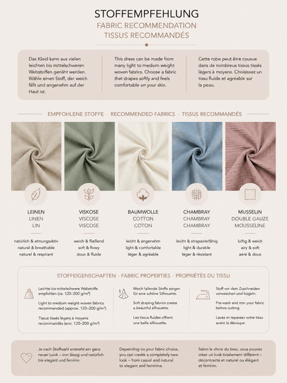 Maxikleid Schnittmuster PDF – Kleid mit V-Ausschnitt, Taschen & Schlitz