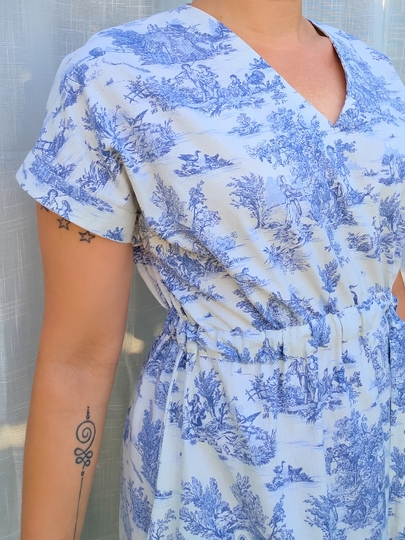 Maxikleid Schnittmuster PDF – Kleid mit V-Ausschnitt, Taschen & Schlitz