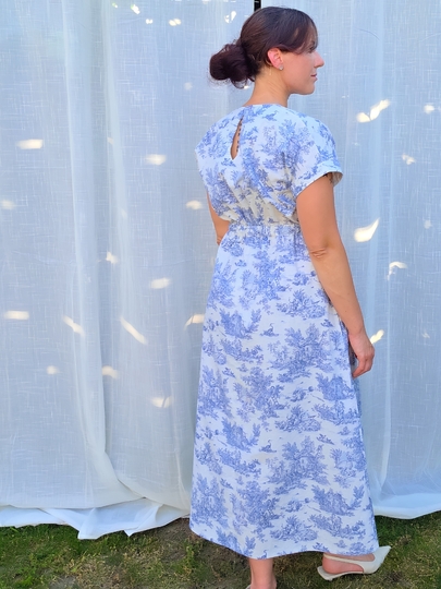 Maxikleid Schnittmuster PDF – Kleid mit V-Ausschnitt, Taschen & Schlitz