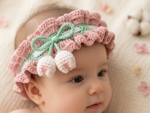 Crochet Pattern Little Tulip – Baby Headband with Tulip Flowers