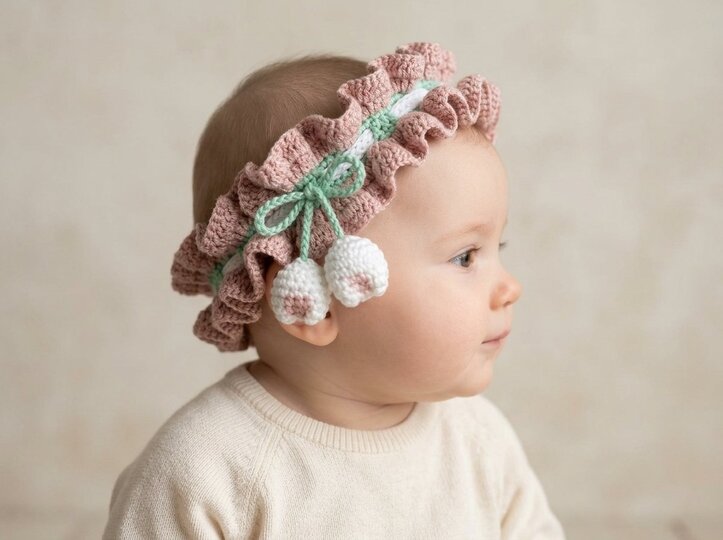 Häkelanleitung Little Tulip – Baby Haarband mit Tulpen ab 3 Monate
