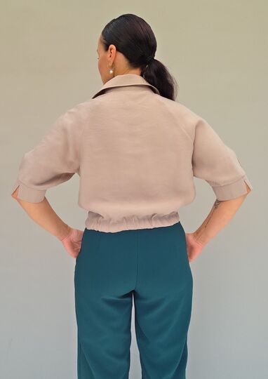 Bluse Schnittmuster Damen PDF, Kragenbluse mit Raglanärmeln – Grössen 34–50