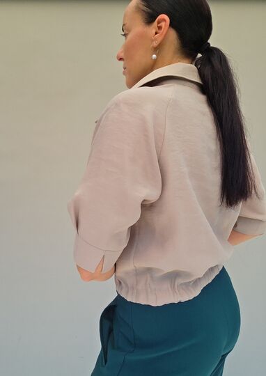 Bluse Schnittmuster Damen PDF, Kragenbluse mit Raglanärmeln – Grössen 34–50