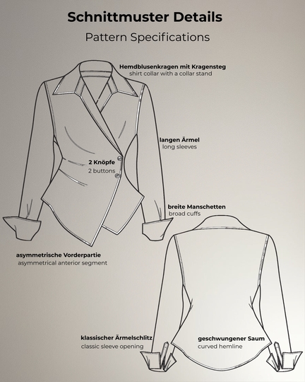 Wickelbluse Schnittmuster PDF Damen | Wrap Blouse Sewing Pattern