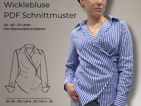Wickelbluse Schnittmuster PDF Damen | Wrap Blouse Sewing Pattern