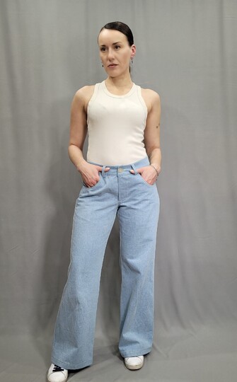 Jeans Schnittmuster Damen PDF – weite High Waist Hose nähen