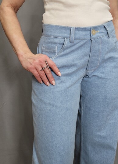 Jeans Schnittmuster Damen PDF – weite High Waist Hose nähen