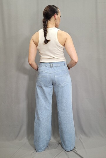 Jeans Schnittmuster Damen PDF – weite High Waist Hose nähen