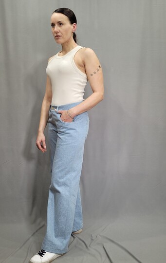 Jeans Schnittmuster Damen PDF – weite High Waist Hose nähen