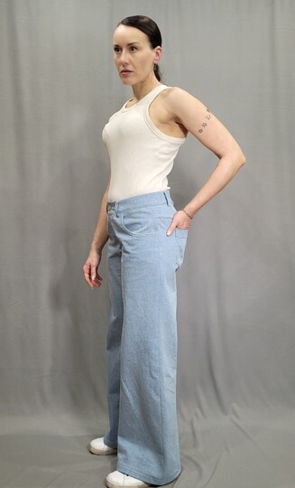 Jeans Schnittmuster Damen PDF – weite High Waist Hose nähen