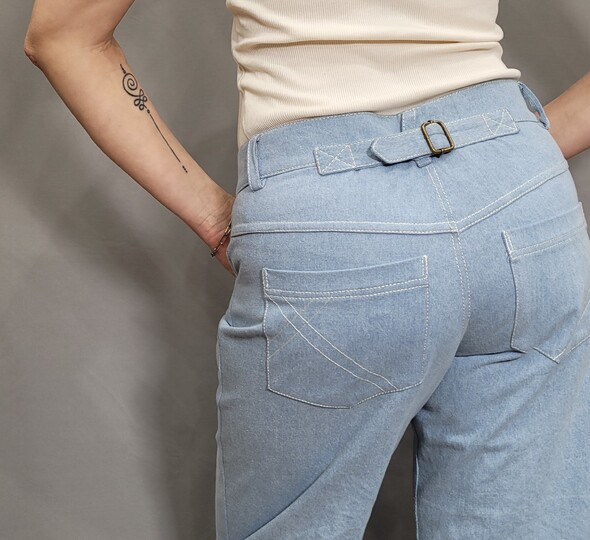 Jeans Schnittmuster Damen PDF – weite High Waist Hose nähen