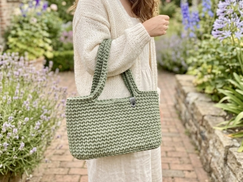 Häkelanleitung für eine Shopper-Handtasche (Größe anpassbar)