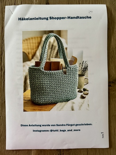 Häkelanleitung für eine Shopper-Handtasche (Größe anpassbar)