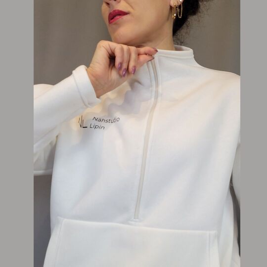 PDF Schnittmuster Pullover Sweater mit Reißverschluss Stehkragen