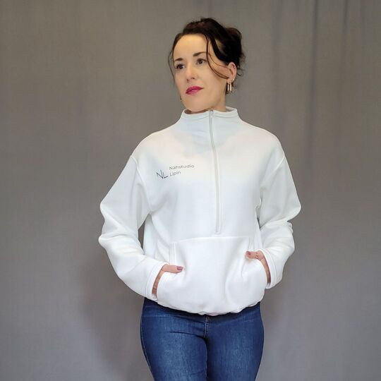 PDF Schnittmuster Pullover Sweater mit Reißverschluss Stehkragen