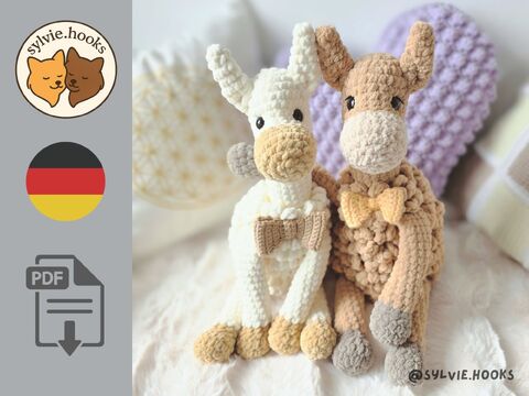 Häkelanleitung Lama - mit Locken - Kuscheltier - ohne Nähen