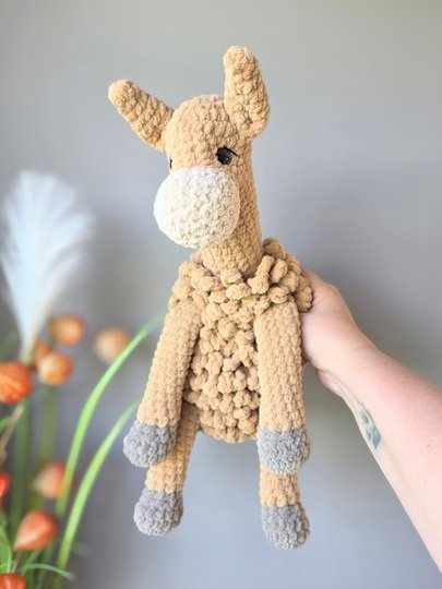 Häkelanleitung Lama mit Schleife - mit Locken - Kuscheltier