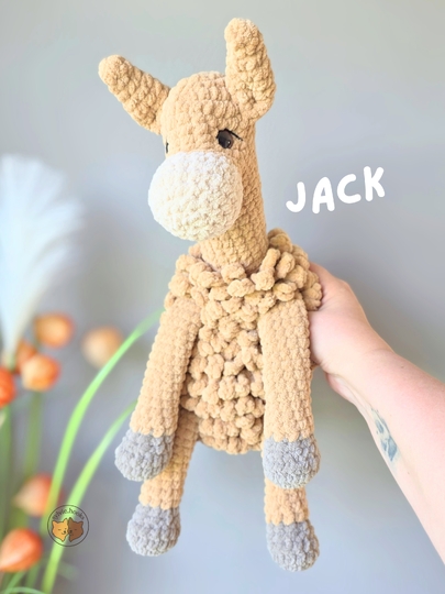 Häkelanleitung Lama mit Schleife - mit Locken - Kuscheltier - ohne Nähen