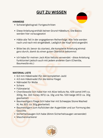 Häkelanleitung Lama mit Schleife - mit Locken - Kuscheltier - ohne Nähen