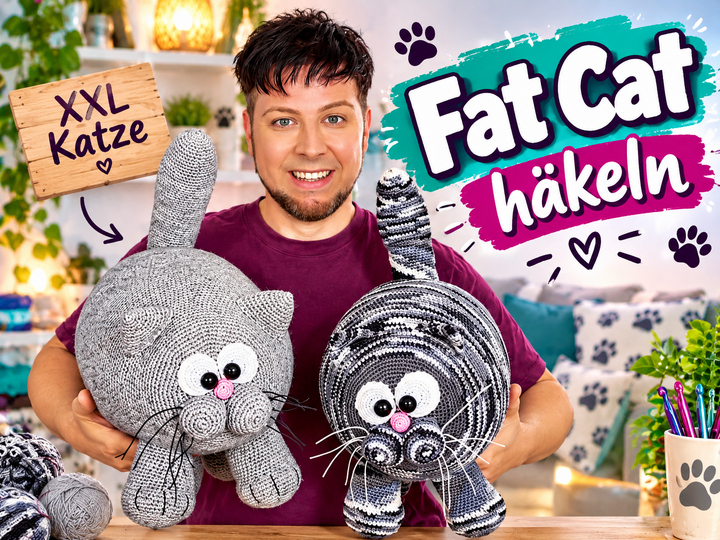 XXL Fat Cat - für eine große Kuschelkatze - Häkelanleitung