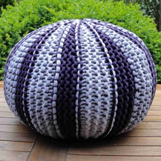 Strickpouf rund (kurz)