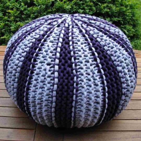 Strickpouf rund (lang)