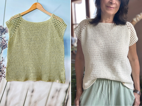Gehäkeltes Raglan-Shirt KRETA | nahtlos | 9 Größen