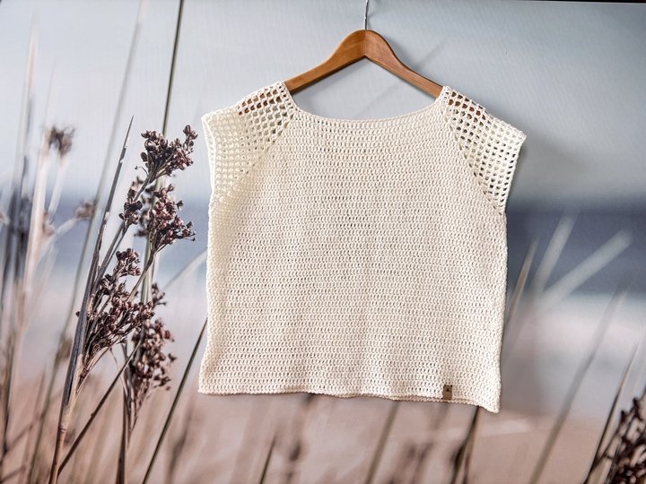 Gehäkeltes Raglan-Shirt KRETA | nahtlos | 9 Größen