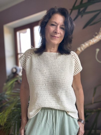 Gehäkeltes Raglan-Shirt KRETA | nahtlos | 9 Größen
