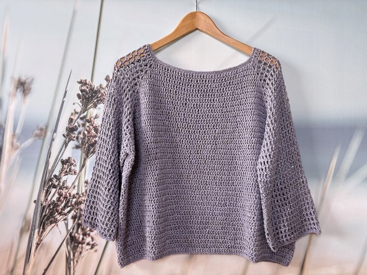 Gehäkeltes Raglan-Shirt KRETA | nahtlos | 9 Größen