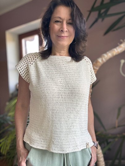 Gehäkeltes Raglan-Shirt KRETA | nahtlos | 9 Größen