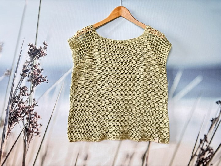 Gehäkeltes Raglan-Shirt KRETA | nahtlos | 9 Größen