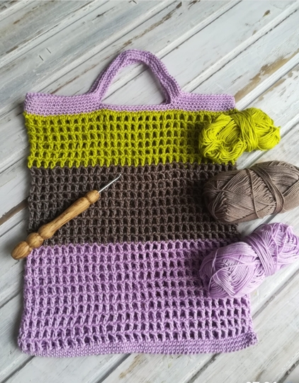 Tasche Gitti - Einkaufsnetz Häkelanleitung