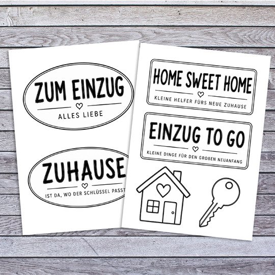 Geschenkkorb Einzug Etiketten PDF | 21 Geschenkideen zum Einzug