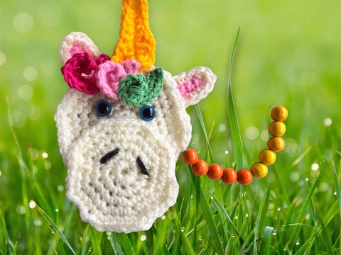 Häkelanleitung Rechenkette Einhorn