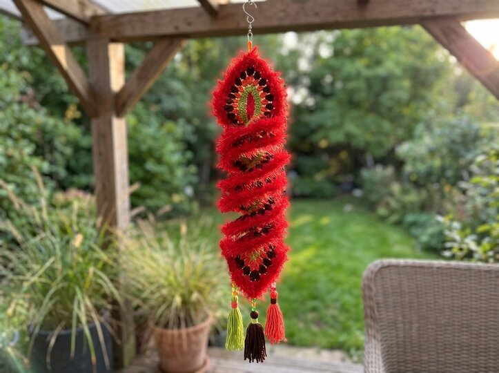 Crochet Pattern Autumn Spiral – Wind Spinner with Eyelash Yarn