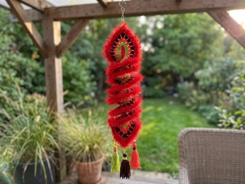 Häkelanleitung Herbstlicher Windspinner - mit Fransengarn