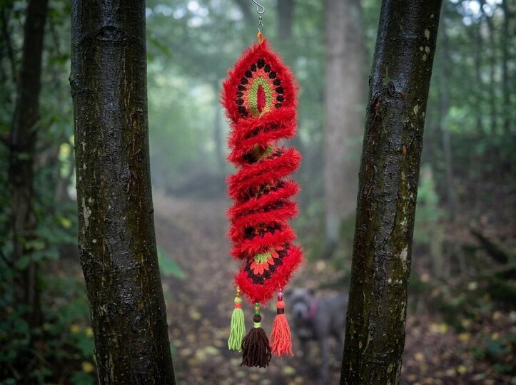 Häkelanleitung Herbstlicher Windspinner - mit Fransengarn